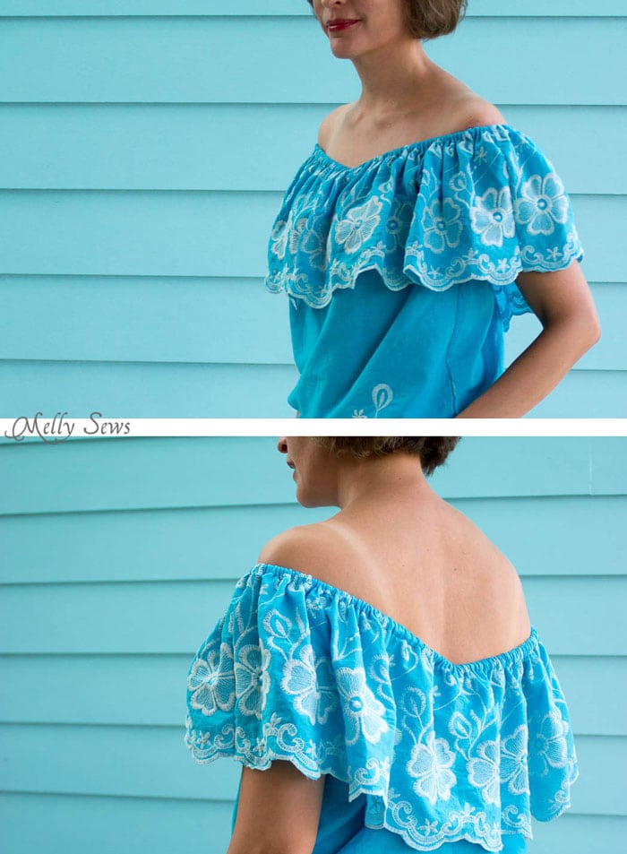 Off the shoulder top - Make this Set - like a Romper, but better! Sew a DIY off the shoulder top and shorts - Melly Sews