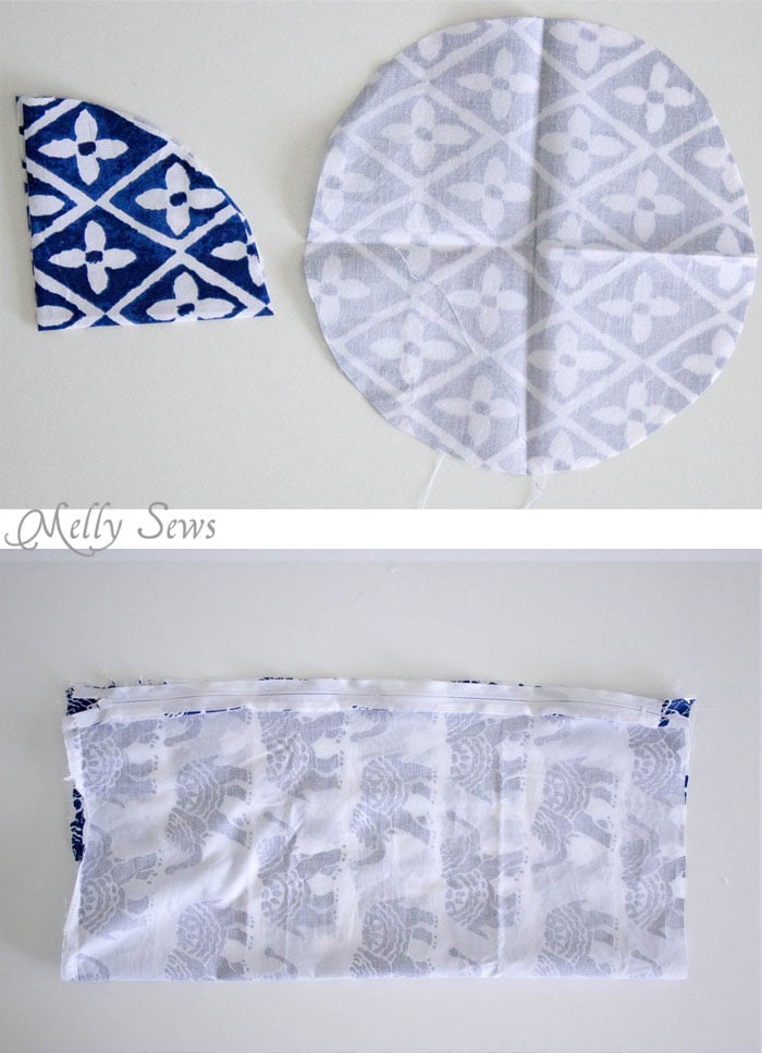 Step 1 - Sew a Bolster Pillow - Bolster Pillow Tutorial - Love this Boho Style pillow with pom pom trim! - Melly Sews