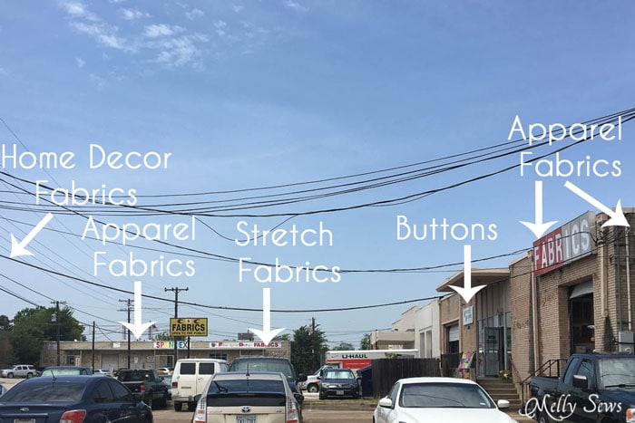 Location of shops - Warehouse Fabric Shopping in Dallas - a Guide to Inexpensive Fabric - Melly Sews
