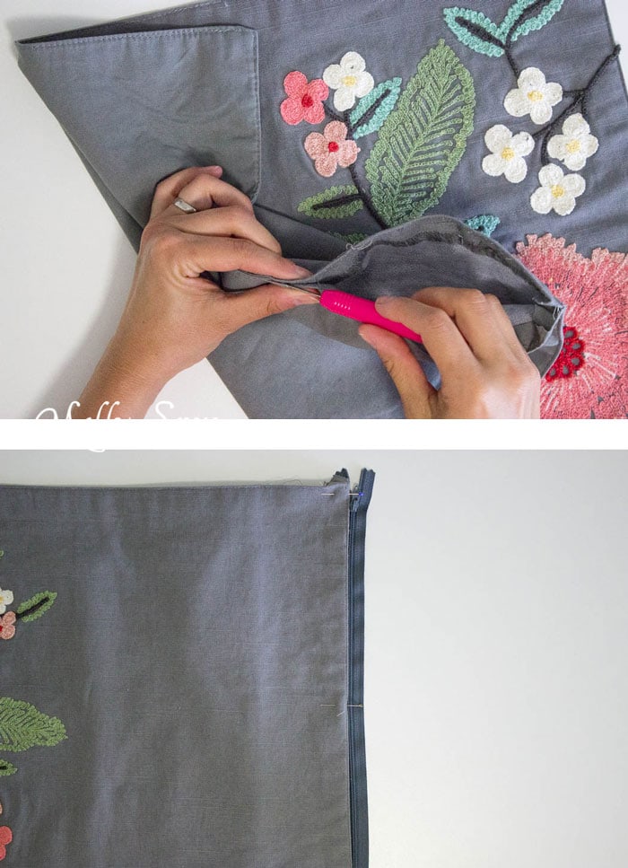 Step 1 - So easy and so pretty! Sew decorative pillows from napkins and placemats - I would never have known that's what these are! DIY Tutorial by Melly Sews