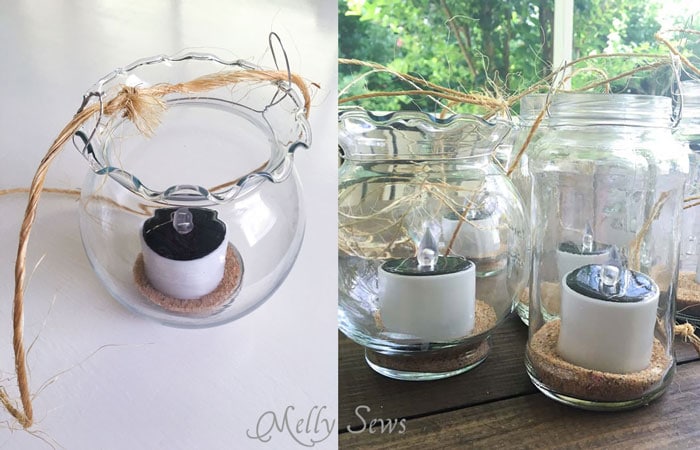 Step 2 - How to make Mason Jar Hanging Tea Lights - with environmentally friendly Solar Tea Lights 