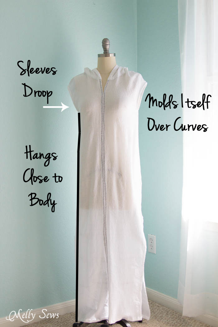 Cotton Gauze - How Fabric Drape Affects a Sewing Pattern - Melly Sews
