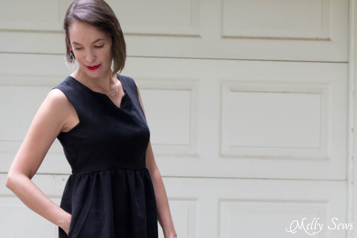 Modern and Classic Little Black Dress - How to Make a Dress Sleeveless - With a Lined Bodice - Sewing Tutorial by Melly Sews 