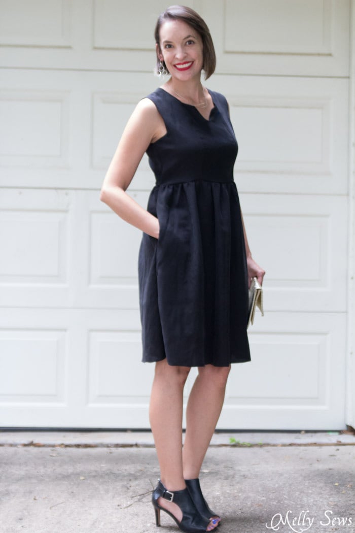 Modern Little Black Dress - So Versatile - How to Make a Dress Sleeveless - With a Lined Bodice - Sewing Tutorial by Melly Sews 