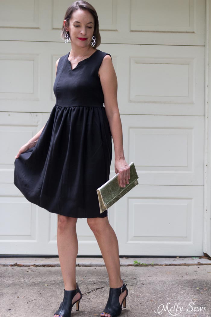 Sophisticated Styling for a Little Black Dress - How to Make a Dress Sleeveless - With a Lined Bodice - Sewing Tutorial by Melly Sews 