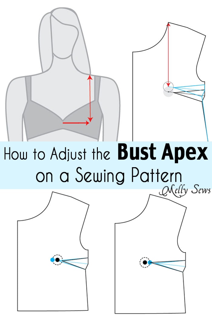 Bust Apex Adjustment Tutorial - Find Your Bust Point and Alter Sewing Patterns to Fit - Melly Sews