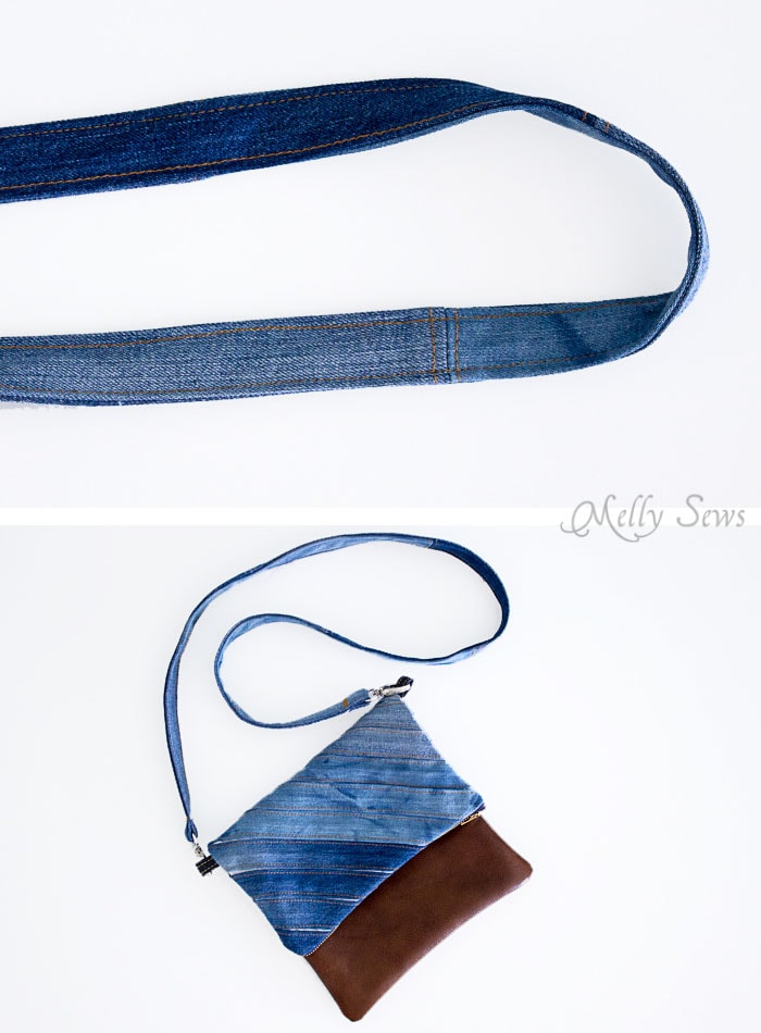 Step 5 - Upcycled Denim Cross Body Bag Tutorial - Great Way to Use Denim Scraps - Melly Sews