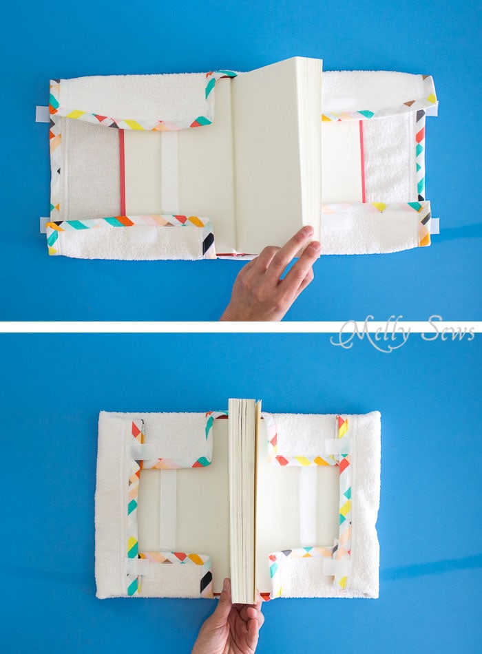Wrap it up - Great unusual gift idea for the book lover - a Bathtub Book Cover to protect books while in the bath - DIY sewing tutorial by Melly Sews