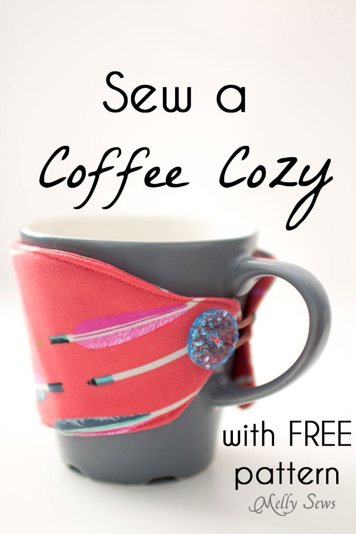 Sew a Coffee Cozy with this free pattern and tutorial + video from Melly Sews