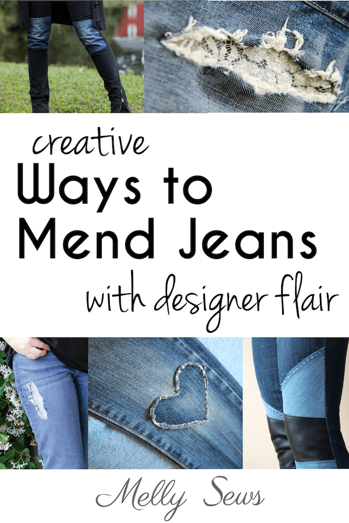 Creative Jeans Mending with Designer Flair - tutorials roundup from Melly Sews