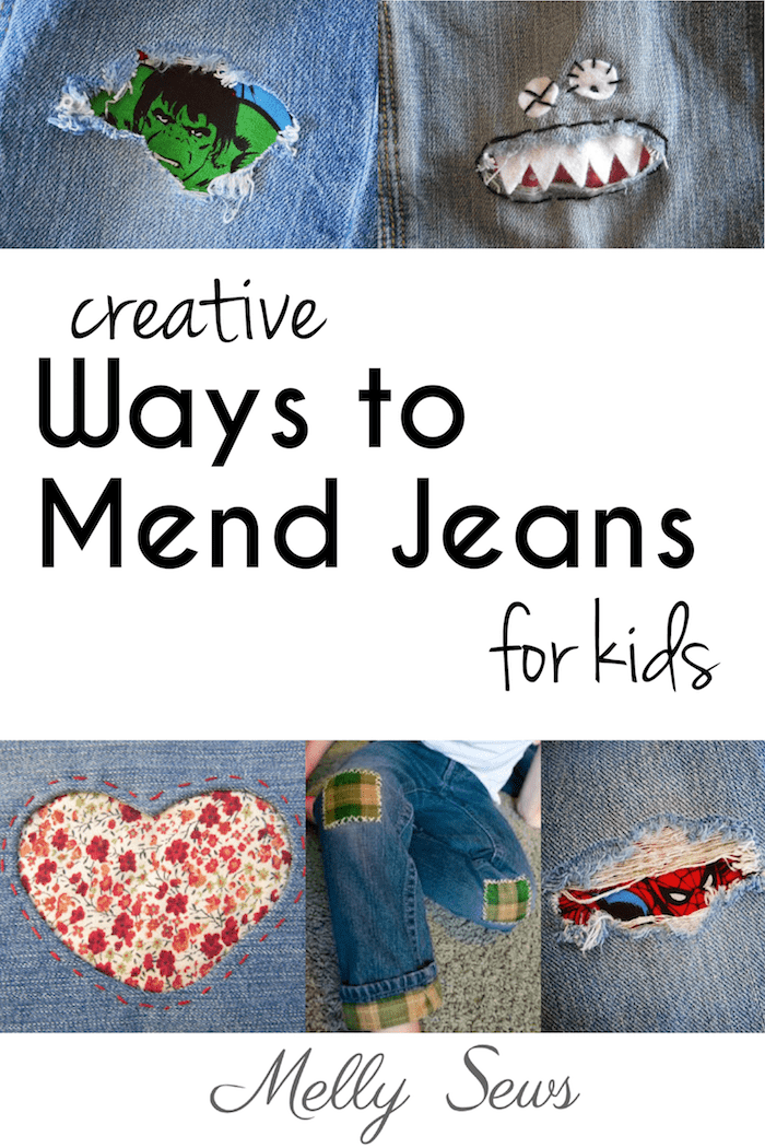 Creative Jeans Mending for Kids - tutorials roundup from Melly Sews