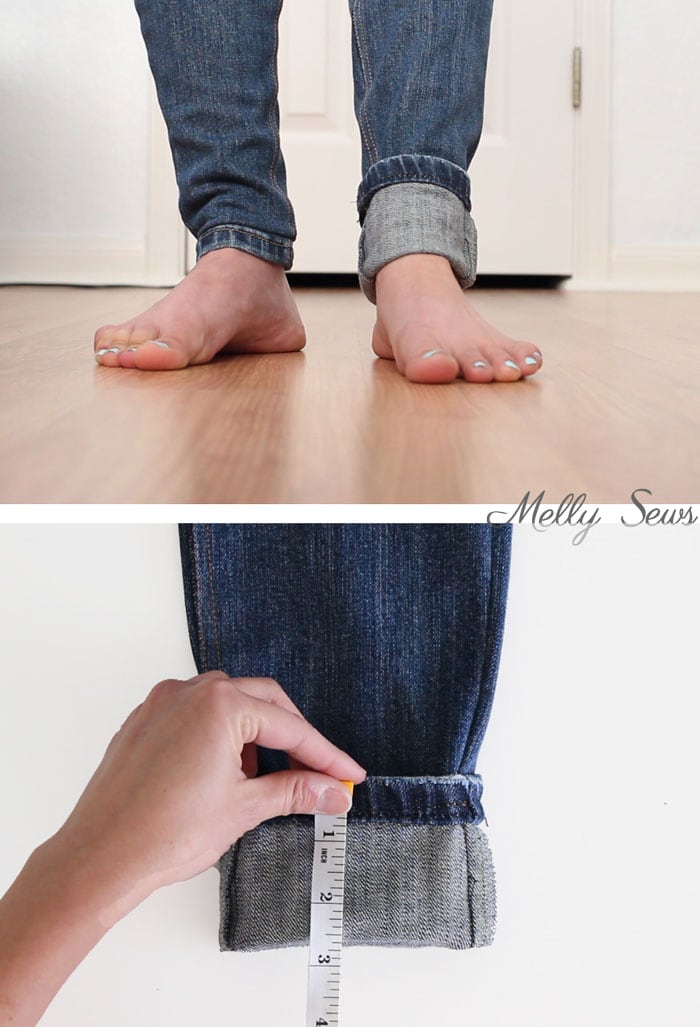 Step 1 - How to Hem Jeans - Use this method to keep the original hem and the wear and distress on it - Melly SewsHow to Hem Jeans - Use this method to keep the original hem and the wear and distress on it - Melly Sews