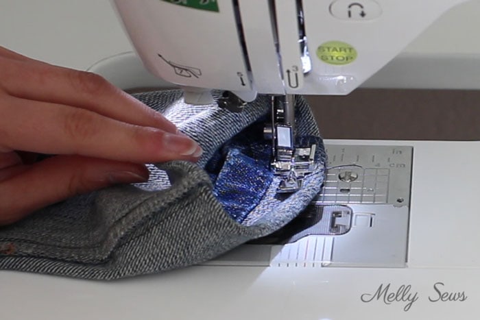 Step 3 - How to Hem Jeans - Use this method to keep the original hem and the wear and distress on it - Melly Sews