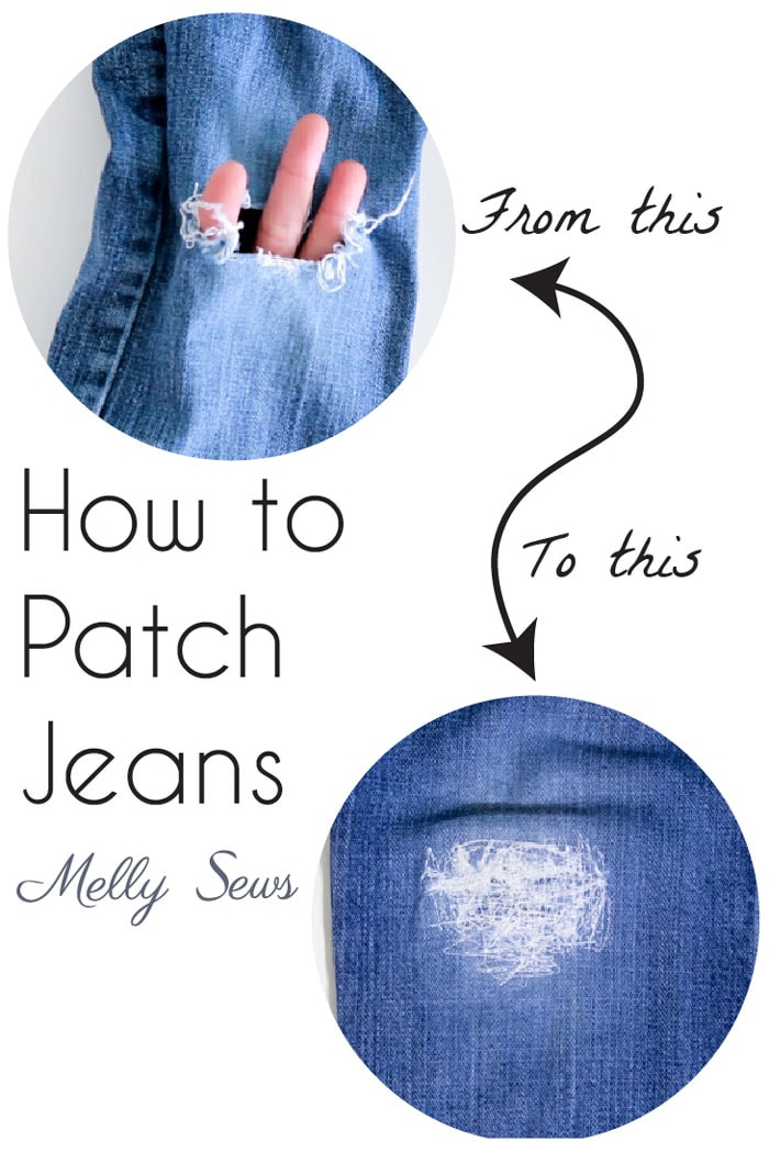 How to patch jeans - a DIY sewing tutorial with video from Melly Sews How to patch jeans - a DIY sewing tutorial with video from Melly Sewsz