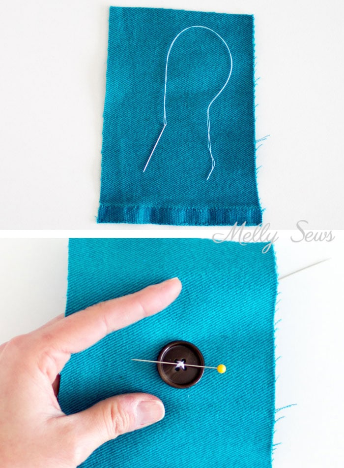 Sew on a button by hand - How to Sew on a Button - Sew a Button on by hand for beginners or by machine with these tutorials from Melly Sews 