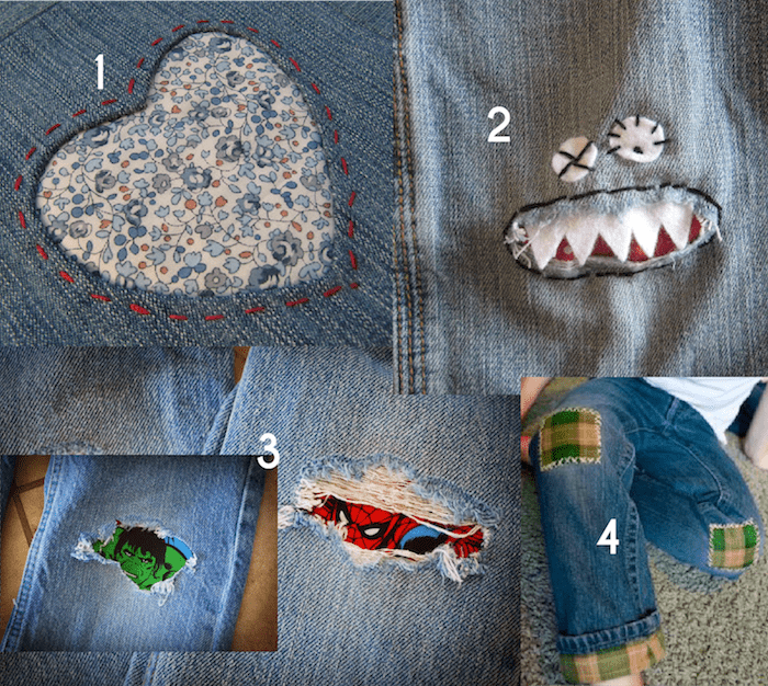 Creative Jeans Mending for Kids - inspiration from Melly Sews
