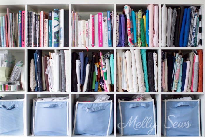 How to store fabric - Sewing studio organization - pattern stash tips and tricks - Melly Sews