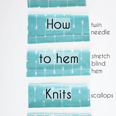 How to sew a knit hem - 5 different ways to sew a knit hem, 4 with a regular sewing machine - tutorial with video by Melly Sews
