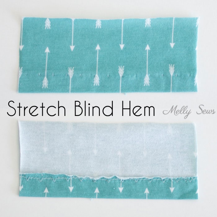 Stretch Blind Hem - How to sew a knit hem - 5 different ways to sew a knit hem, 4 with a regular sewing machine - tutorial with video by Melly Sews 