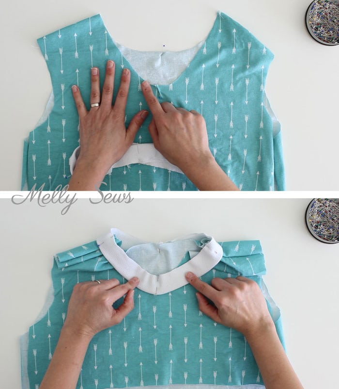 Sew a Rib Knit Neckband - 3 ways to sew a knit neckband - finish a knit neckline with one of these methods - video included! Melly Sews