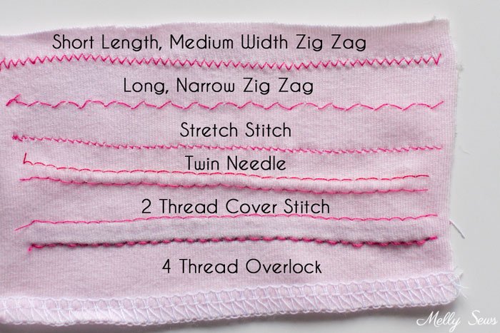 Types of stitches used to sew knits - sewing with knits - Melly Sews
