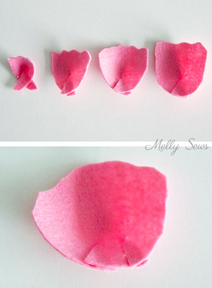 Step 3 - How to make a felt peony - felt flower tutorial by Melly Sews