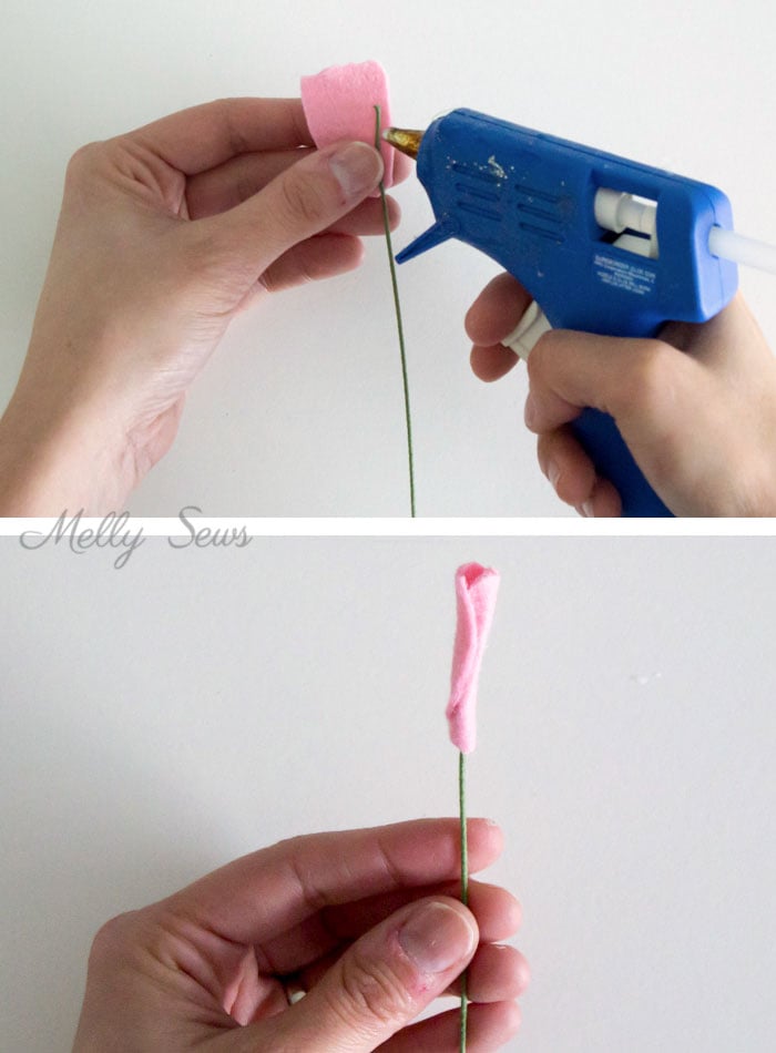 Step 4 - How to make a felt peony - felt flower tutorial by Melly Sews