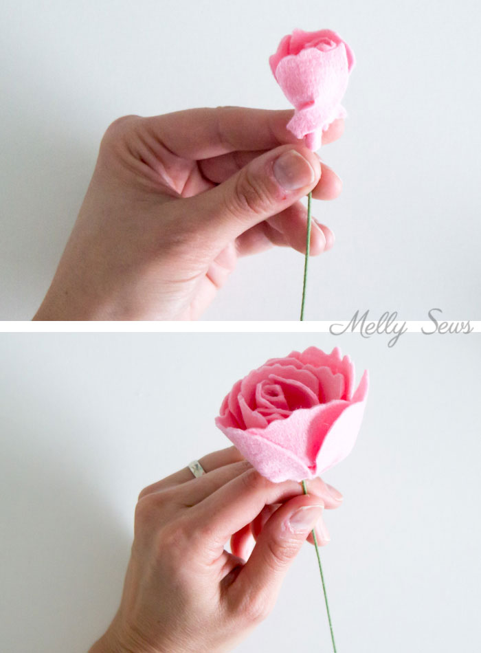 Step 5 - How to make a felt peony - felt flower tutorial by Melly Sews