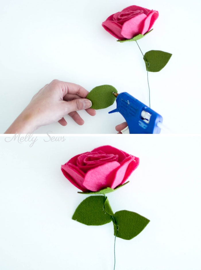 Step 6 - How to make a felt rose - felt flower tutorial by Melly Sews 