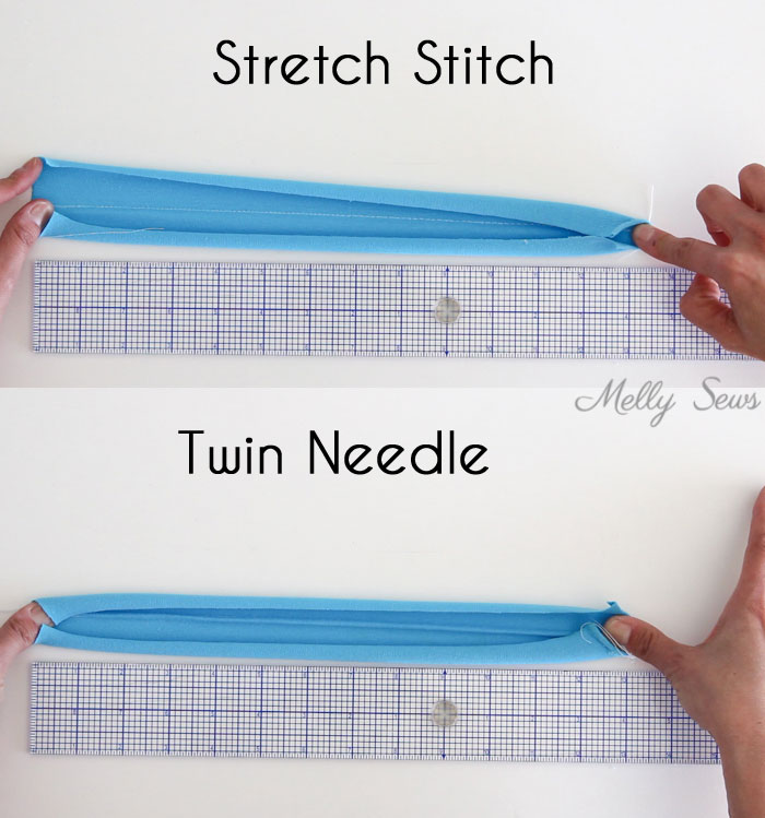 Stretch or Twin Needle Stitches - Types of stitches used to sew knits - sewing with knits - Melly Sews
