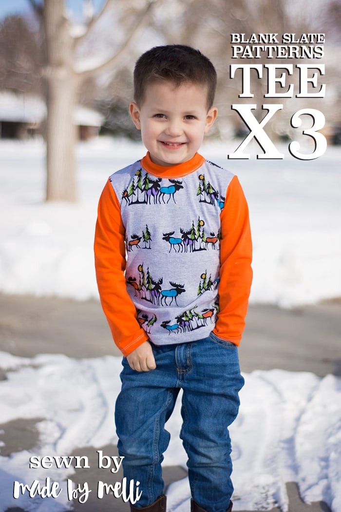 Tee x 3 T-shirt Pattern by Blank Slate Patterns sewn by Made by Melli