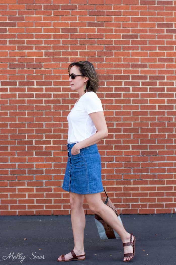 Denim skirt outfit - Sew a Button Up Denim Skirt - Full Tutorial for this skirt in any size by Melly Sews