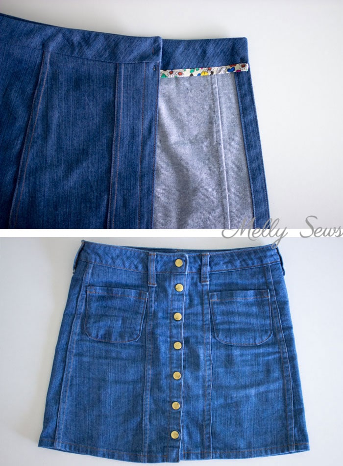 Step 9 - Sew a Button Up Denim Skirt - Full Tutorial for this skirt in any size by Melly Sews