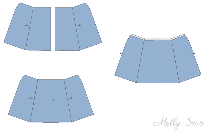 Step 4 - Sew a Button Up Denim Skirt - Full Tutorial for this skirt in any size by Melly Sews 