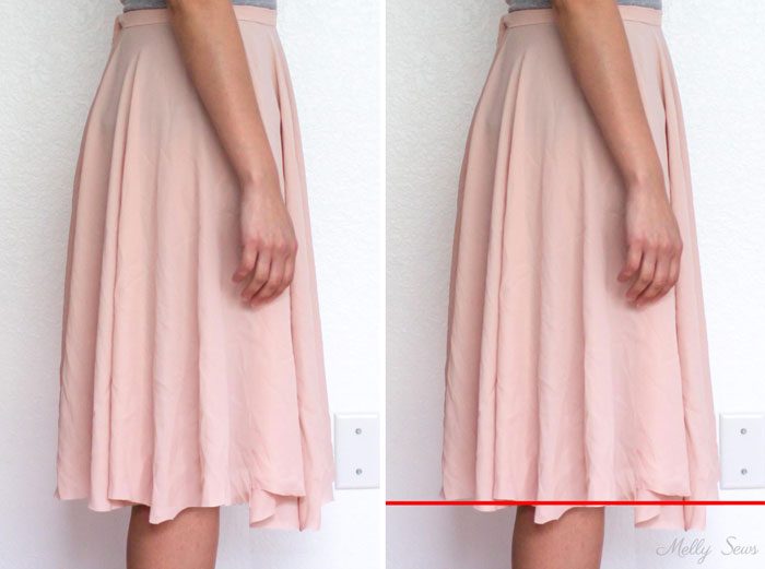 Why you have to try on a skirt to hem - How to hem a skirt - Melly Sews 