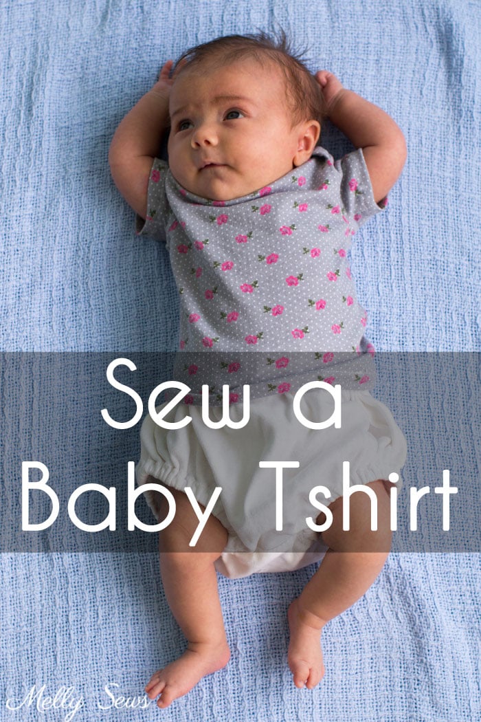 Sew a baby tshirt - super cute free pattern - would be an adorable baby gift! Tutorial and video from Melly Sews 
