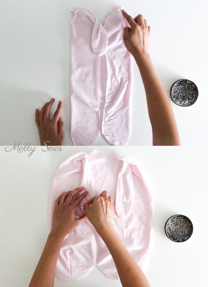 Step 3 - Sew a bunny hat - such a cute gift to sew for a baby! Tutorial from Melly Sews