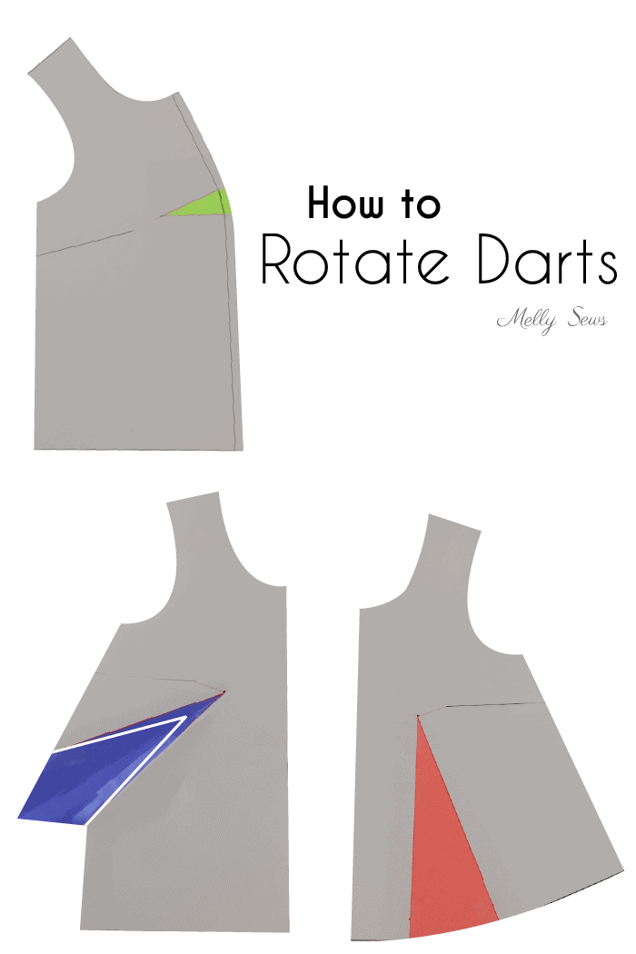 How to rotate darts - change the design of a sewing pattern - Melly Sews