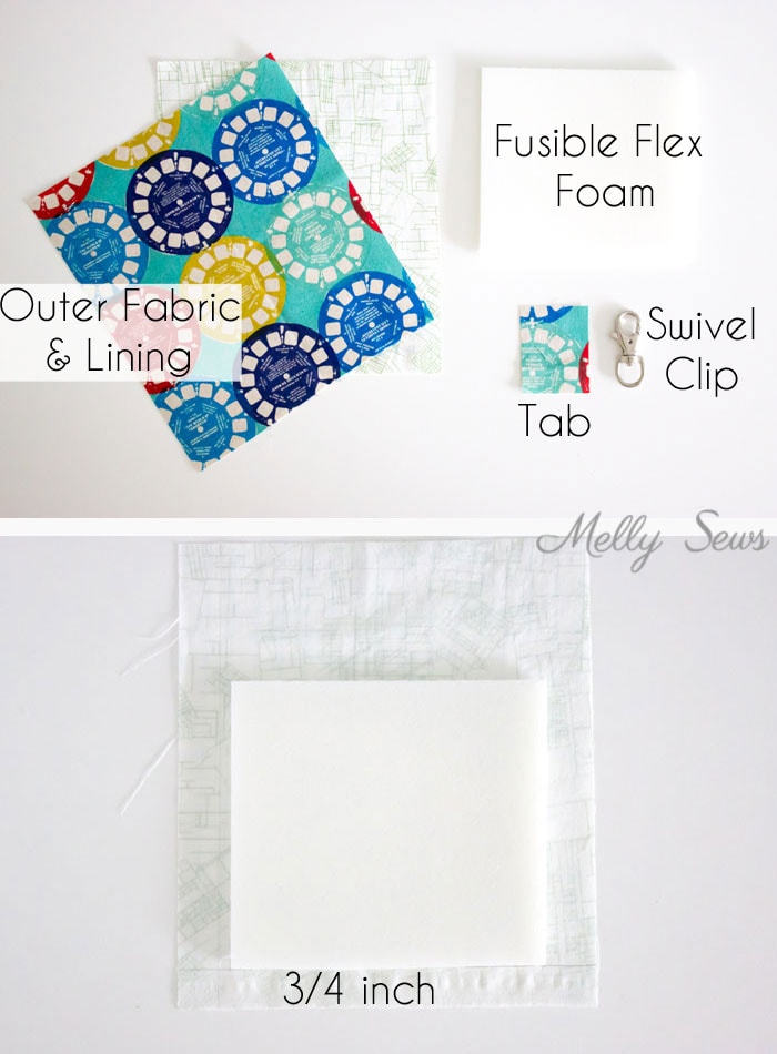 Materials - Sew a Snappy Pouch - Genius! Use Metal Measuring Tape as a Pouch Closure - Glasses Case Tutorial by Melly Sews 