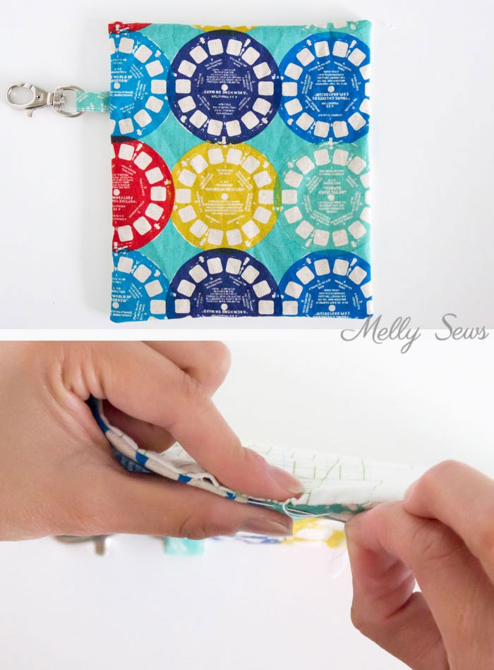 Step 3 - Sew a Snappy Pouch - Genius! Use Metal Measuring Tape as a Pouch Closure - Glasses Case Tutorial by Melly Sews 