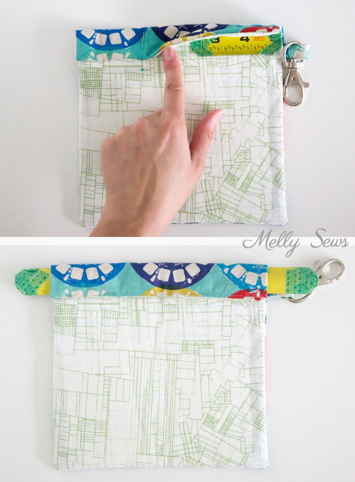 Step 4 - Sew a Snappy Pouch - Genius! Use Metal Measuring Tape as a Pouch Closure - Glasses Case Tutorial by Melly Sews 