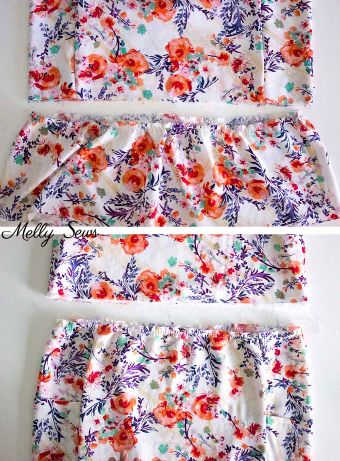 Step 2 - Sew a dropped waist floral sundress with big pockets - tutorial and pattern by Melly Sews