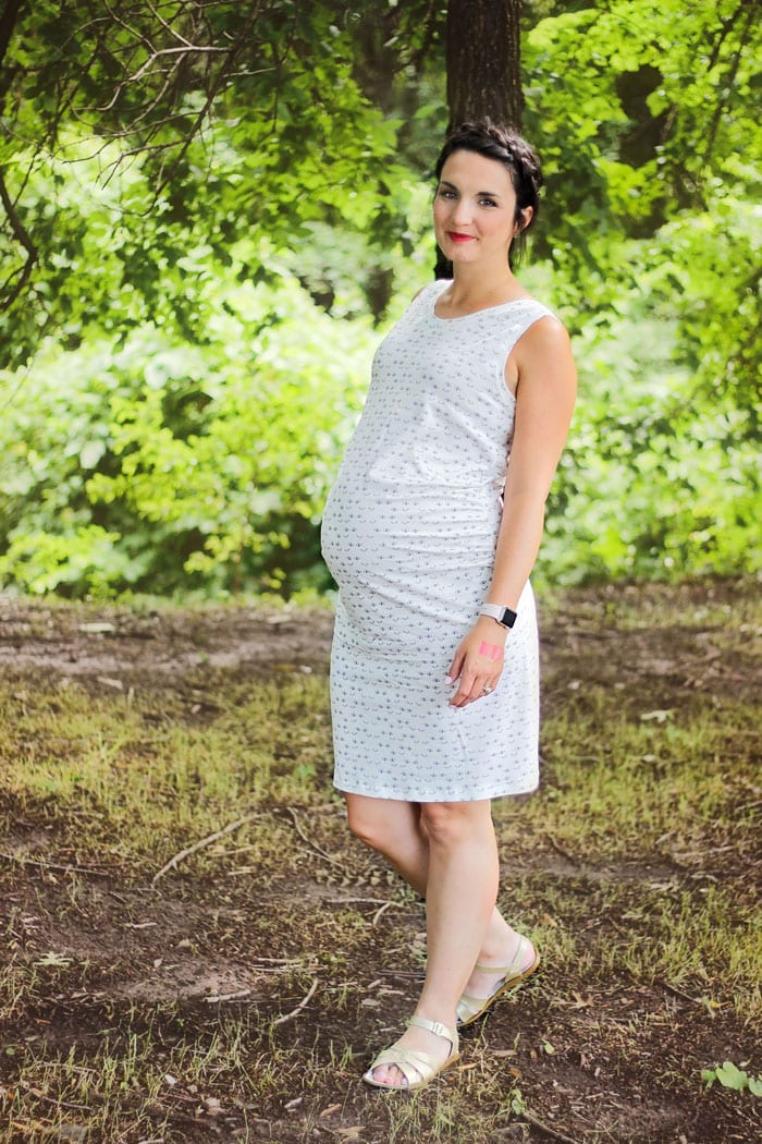 White maternity sundress by Sew Caroline