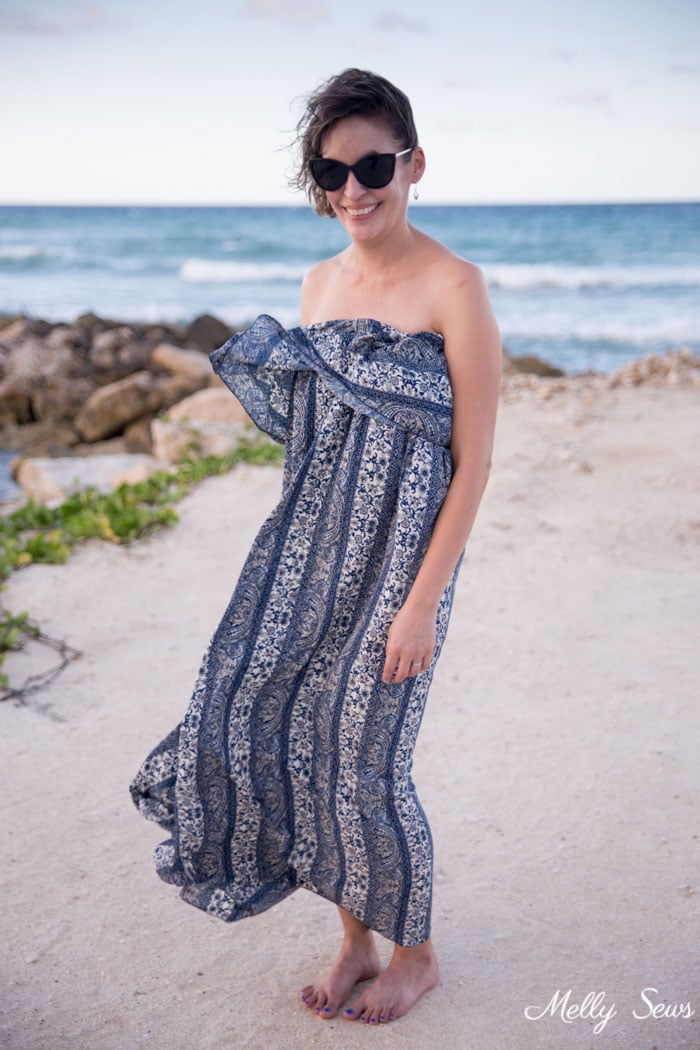 Simple to Sew, Easy to Wear Sundress - Ruffled Maxi Dress Beach Cover Up - So Simple to Sew - Melly Sews