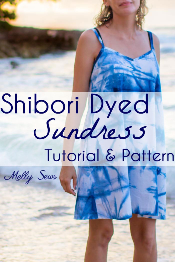 How to Shibori Dye - Make this Shibori Dyed Sundress with this tutorial and pattern - Melly Sews 