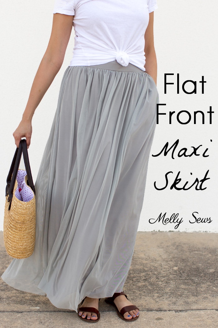 How to Sew a Maxi Skirt - How to Sew a Flat Front Skirt - How to Sew a Lined Skirt - Combine techniques for this casual skirt tutorial by Melly Sews