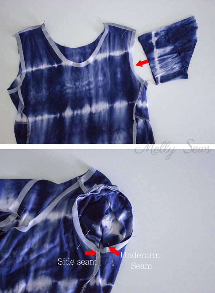 Set in sleeves - Sew a swing t-shirt - anthro hack tutorial by Melly Sews