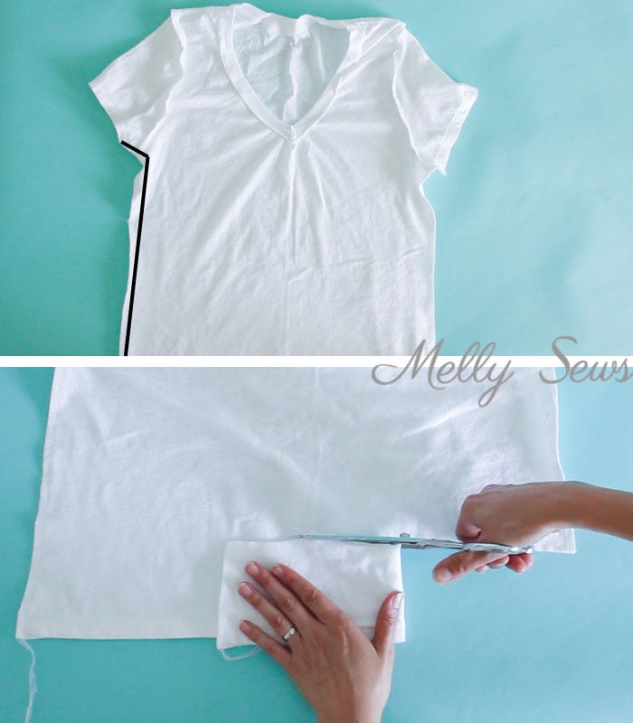 Step 3 - How to take in a t-shirt and shorten the hem