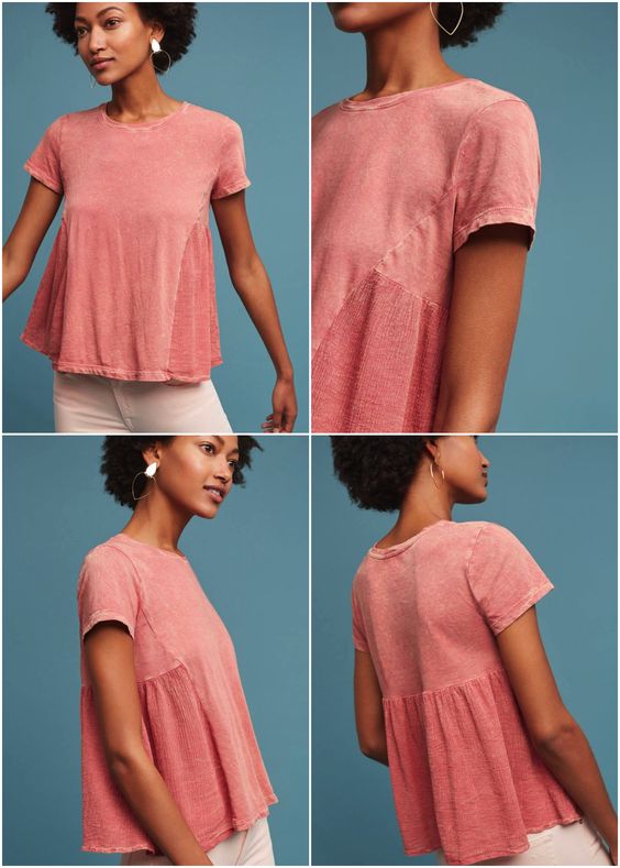 Austin Tee sewing pattern from Blank Slate Patterns - hack tutorial for a swingy knit and gauze version
