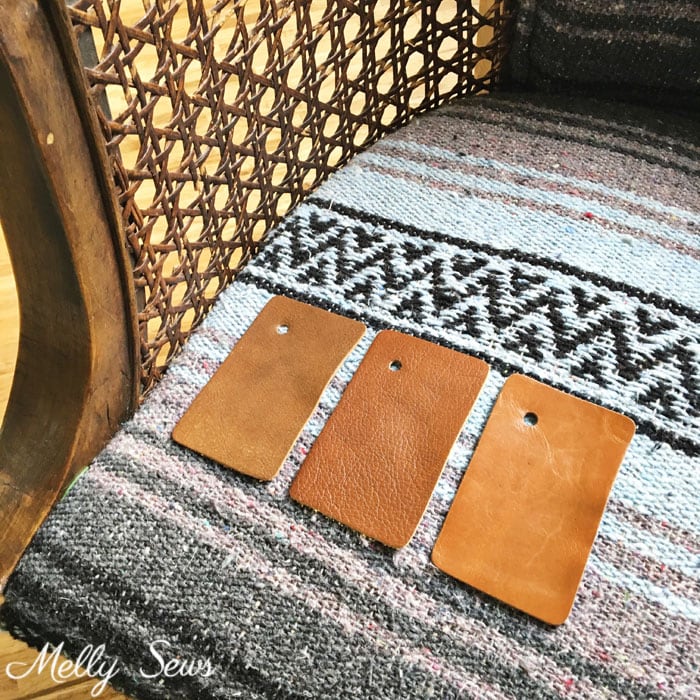 Leather samples from Leather Hide Store